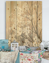 Porch & Den Brown onn Grey Blossoms - Natural Pine Wood