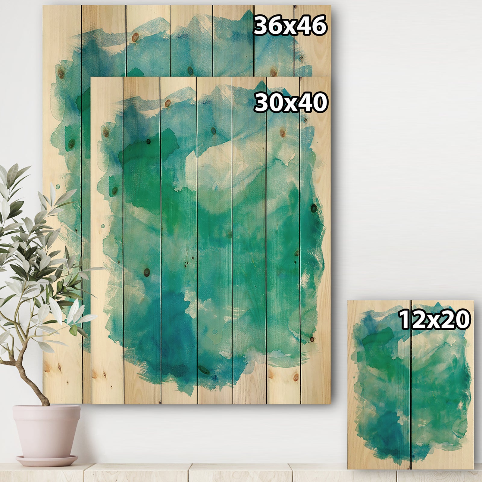 Sea Glass - Traditional Print on Natural Pine Wood