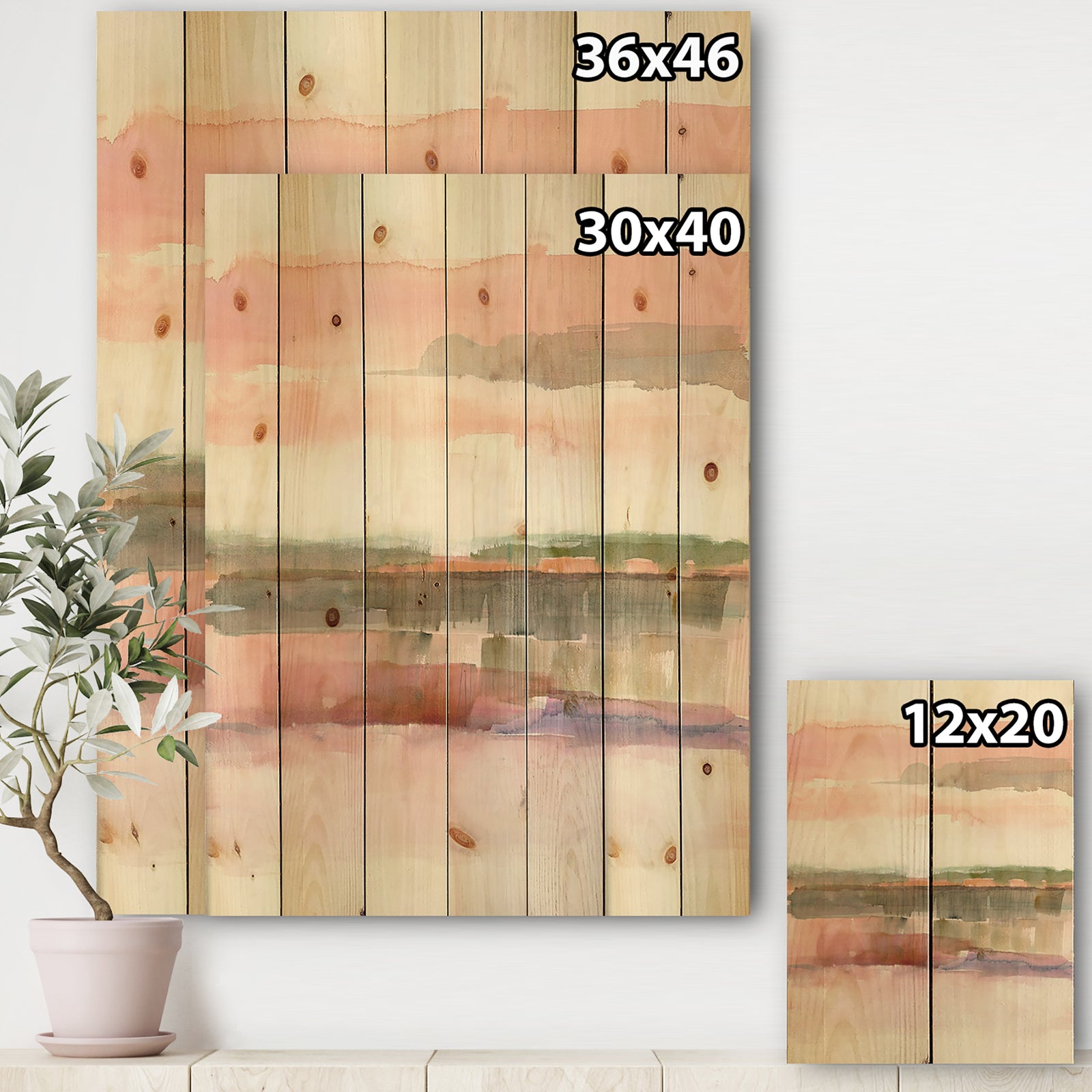 Influence of Line and Color - Traditional Floral Print on Natural Pine Wood