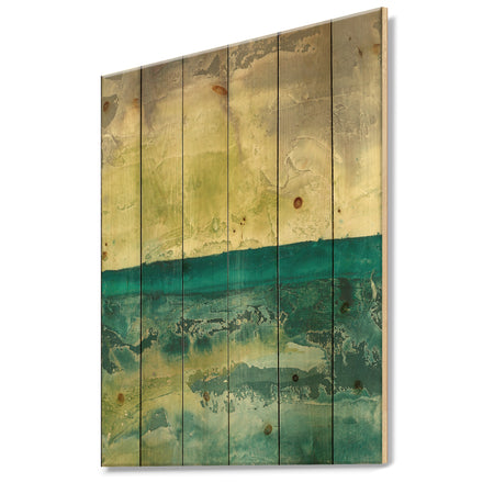 Beyond the Horizon I - Traditional Landscape Print on Natural Pine Wood