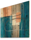 Modern Simply Blue - Mid-Century Modern Print on Natural Pine Wood