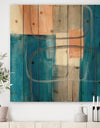 Modern Simply Blue - Mid-Century Modern Print on Natural Pine Wood