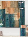 Modern Simply Blue - Mid-Century Modern Print on Natural Pine Wood