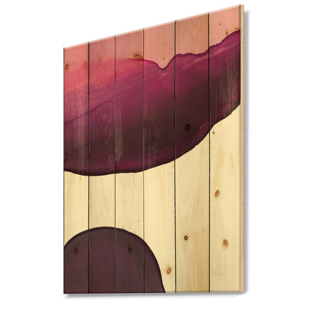 Paint of Magenta Stone - Shabby Chic Print on Natural Pine Wood