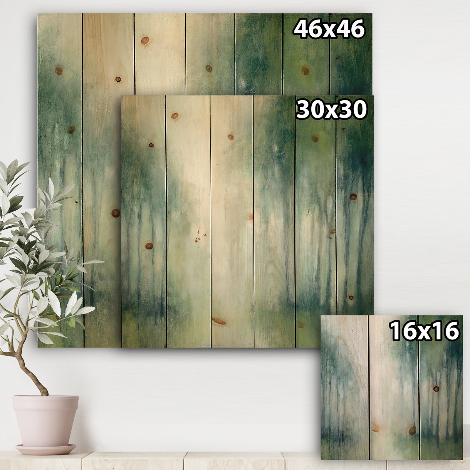 Walk in the Forest - Traditional Landscape Print on Natural Pine Wood