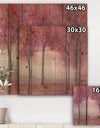 Pink Forest - Traditional Landscape Print on Natural Pine Wood