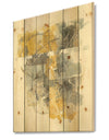 Moving In and Out of Traffic II Yellow Grey - Geometric Print on Natural Pine Wood