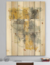 Moving In and Out of Traffic II Yellow Grey - Geometric Print on Natural Pine Wood