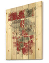 Moving In and Out of Traffic I Red Grey - Geometric Print on Natural Pine Wood