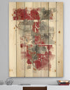 Moving In and Out of Traffic I Red Grey - Geometric Print on Natural Pine Wood