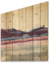 Purple Rock landscape - Shabby Chic Print on Natural Pine Wood