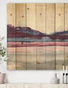 Purple Rock landscape - Shabby Chic Print on Natural Pine Wood