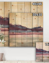 Purple Rock landscape - Shabby Chic Print on Natural Pine Wood