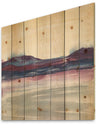 Purple Rock landscape II - Shabby Chic Print on Natural Pine Wood