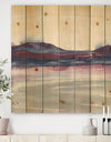 Purple Rock landscape II - Shabby Chic Print on Natural Pine Wood