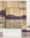 Purple Rock landscape II - Shabby Chic Print on Natural Pine Wood
