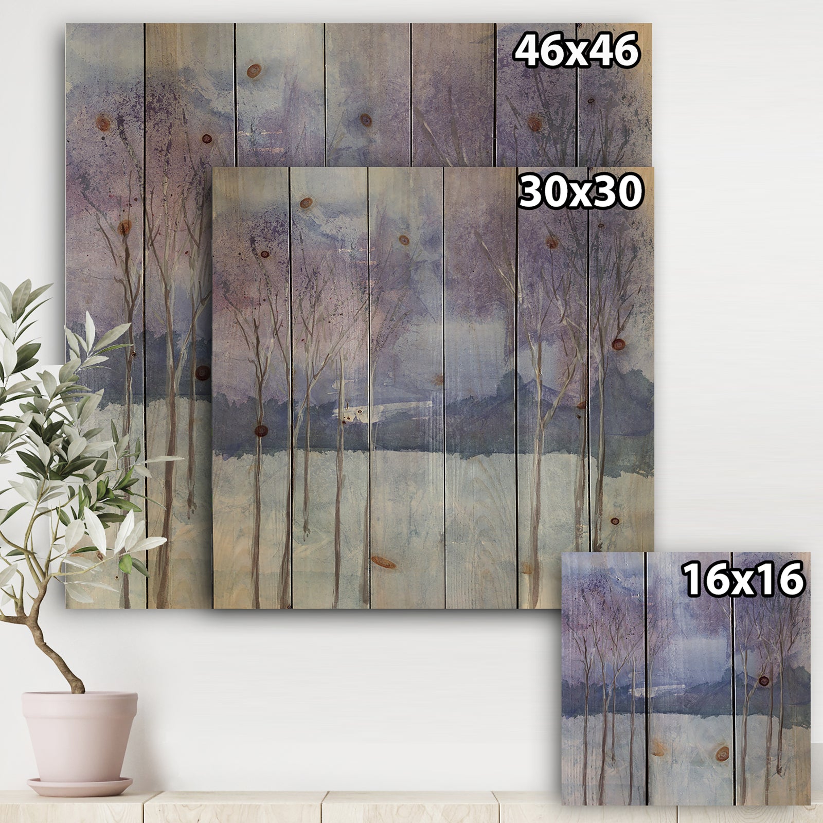 Evening Serenade II - Traditional Landscape Print on Natural Pine Wood