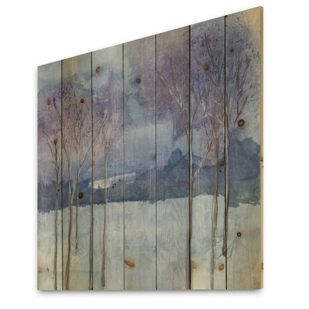 Evening Serenade II - Traditional Landscape Print on Natural Pine Wood
