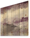 Midnight at the Lake III Amethyst and Grey - Shabby Chic Print on Natural Pine Wood