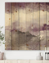 Midnight at the Lake III Amethyst and Grey - Shabby Chic Print on Natural Pine Wood
