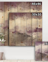 Midnight at the Lake III Amethyst and Grey - Shabby Chic Print on Natural Pine Wood