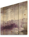 Midnight at the Lake II Amethyst and Grey - Shabby Chic Print on Natural Pine Wood