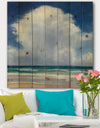 Porch & Den Beach Clouds II - Landscape Print on Natural Pine Wood