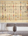 Multi-Color Geometric Bars - Modern Transitional Print on Natural Pine Wood