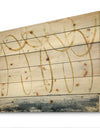 Gold Abstract Geometric Shape - Modern Transitional Print on Natural Pine Wood