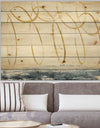 Gold Abstract Geometric Shape - Modern Transitional Print on Natural Pine Wood
