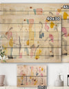 Multi-Color Geometric Bars II - Modern & Contemporary Print on Natural Pine Wood