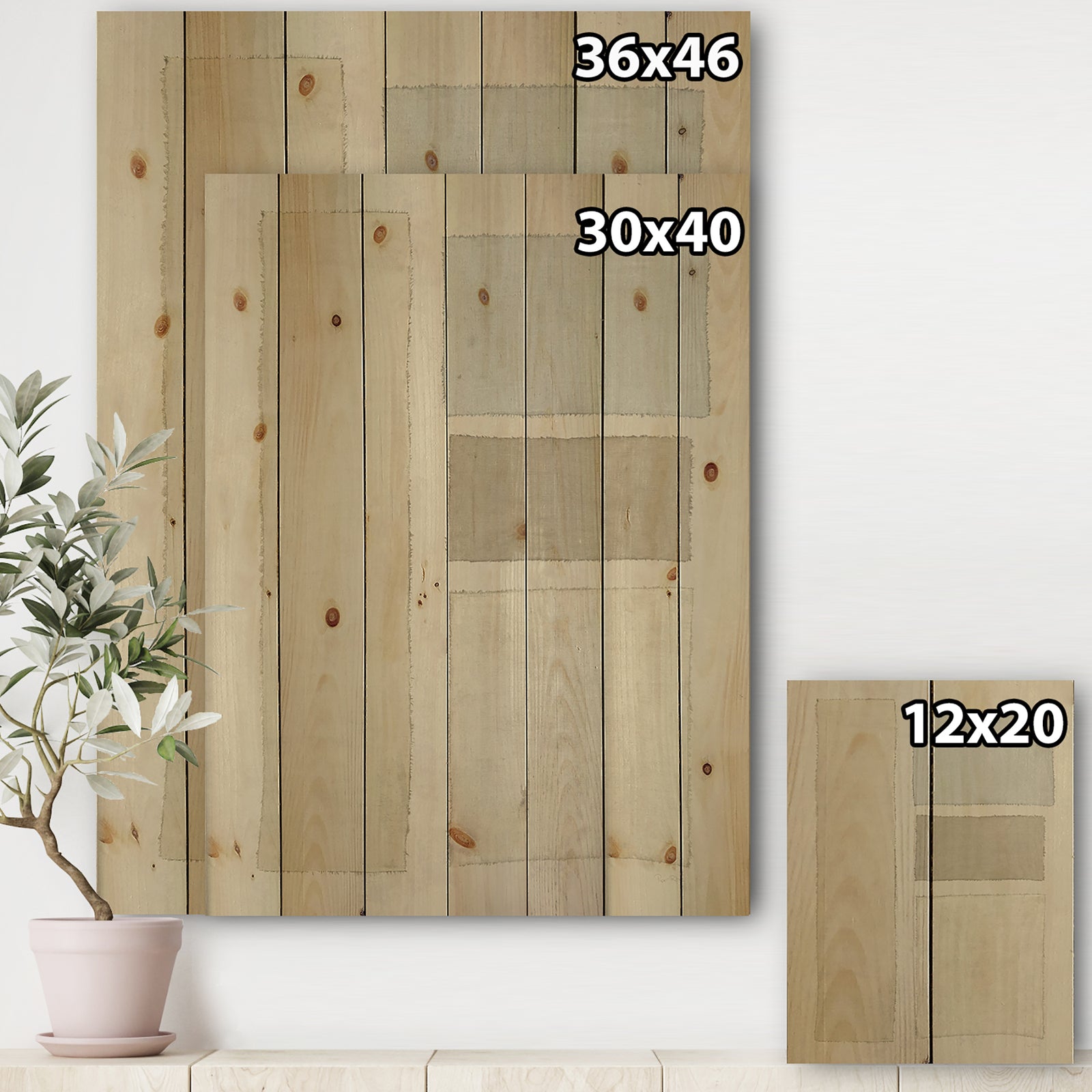 Painted Weaving III FB - Modern & Contemporary Print on Natural Pine Wood
