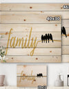 Family of Birds on Gold Words II - Cottage Print on Natural Pine Wood