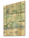 Blue Abstract Panel I - Geometric Print on Natural Pine Wood