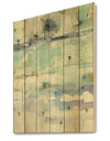 Blue Abstract Panel II - Geometric Print on Natural Pine Wood