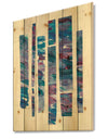 Ribbons of Jewels II - Modern Geometric Print on Natural Pine Wood