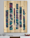 Ribbons of Jewels I - Modern Geometric Print on Natural Pine Wood