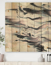 Grey Marbling V - Modern Transitional Print on Natural Pine Wood