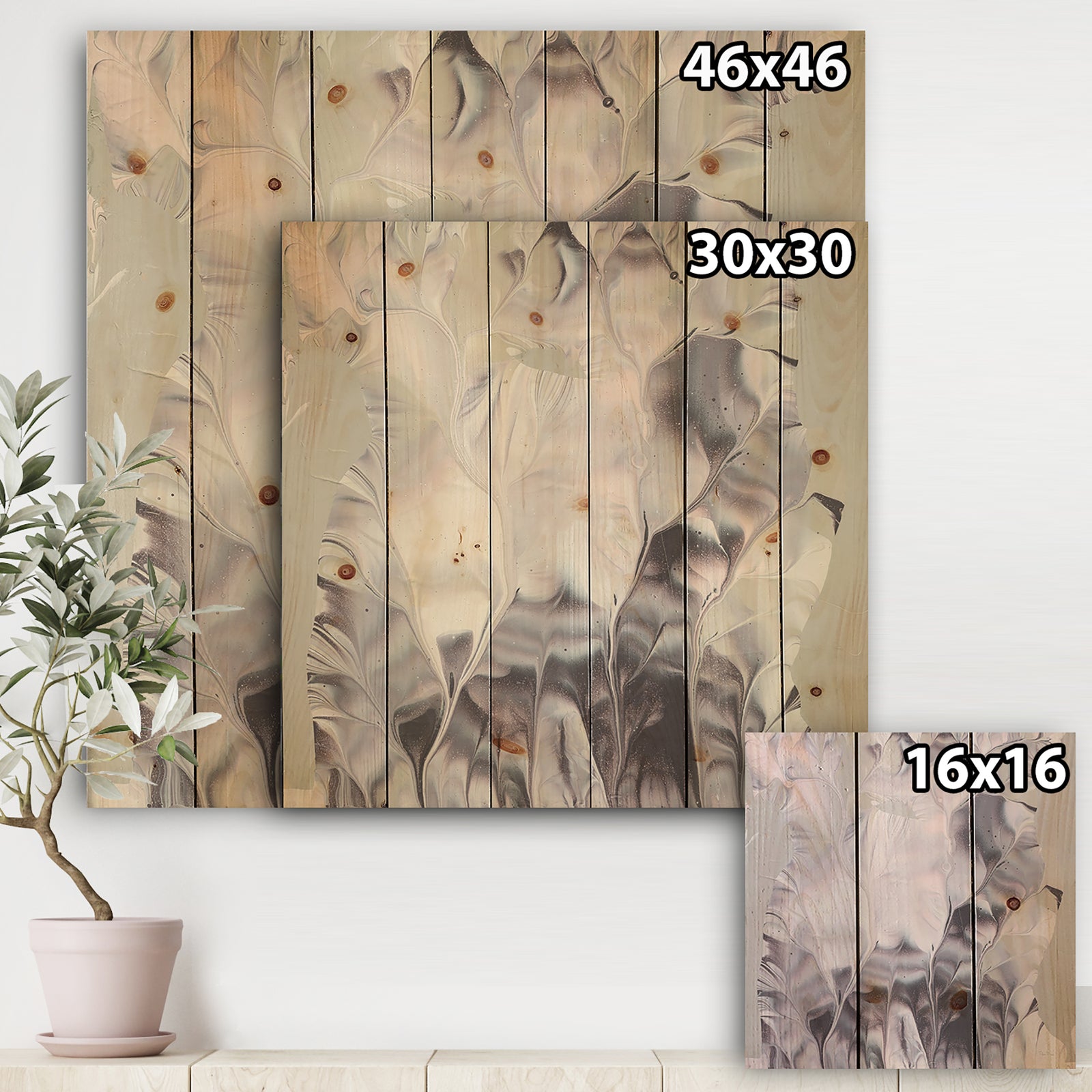 Light and Shadow I - Modern Farmhouse Print on Natural Pine Wood