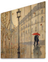 Love in Paris V - Romantic French Country Print on Natural Pine Wood