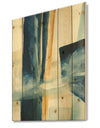 Indigo Panel IV - Glam Modern Print on Natural Pine Wood