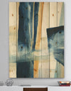 Indigo Panel IV - Glam Modern Print on Natural Pine Wood