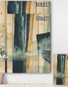 Indigo Panel IV - Glam Modern Print on Natural Pine Wood