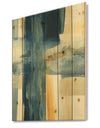 Indigo Panel VI - Glam Modern Print on Natural Pine Wood