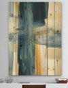 Indigo Panel VI - Glam Modern Print on Natural Pine Wood