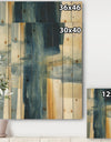 Indigo Panel VI - Glam Modern Print on Natural Pine Wood