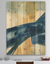 Indigo Panel III - Glam Modern Print on Natural Pine Wood