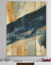 Indigo Panel I - Glam Modern Print on Natural Pine Wood