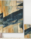 Indigo Panel I - Glam Modern Print on Natural Pine Wood