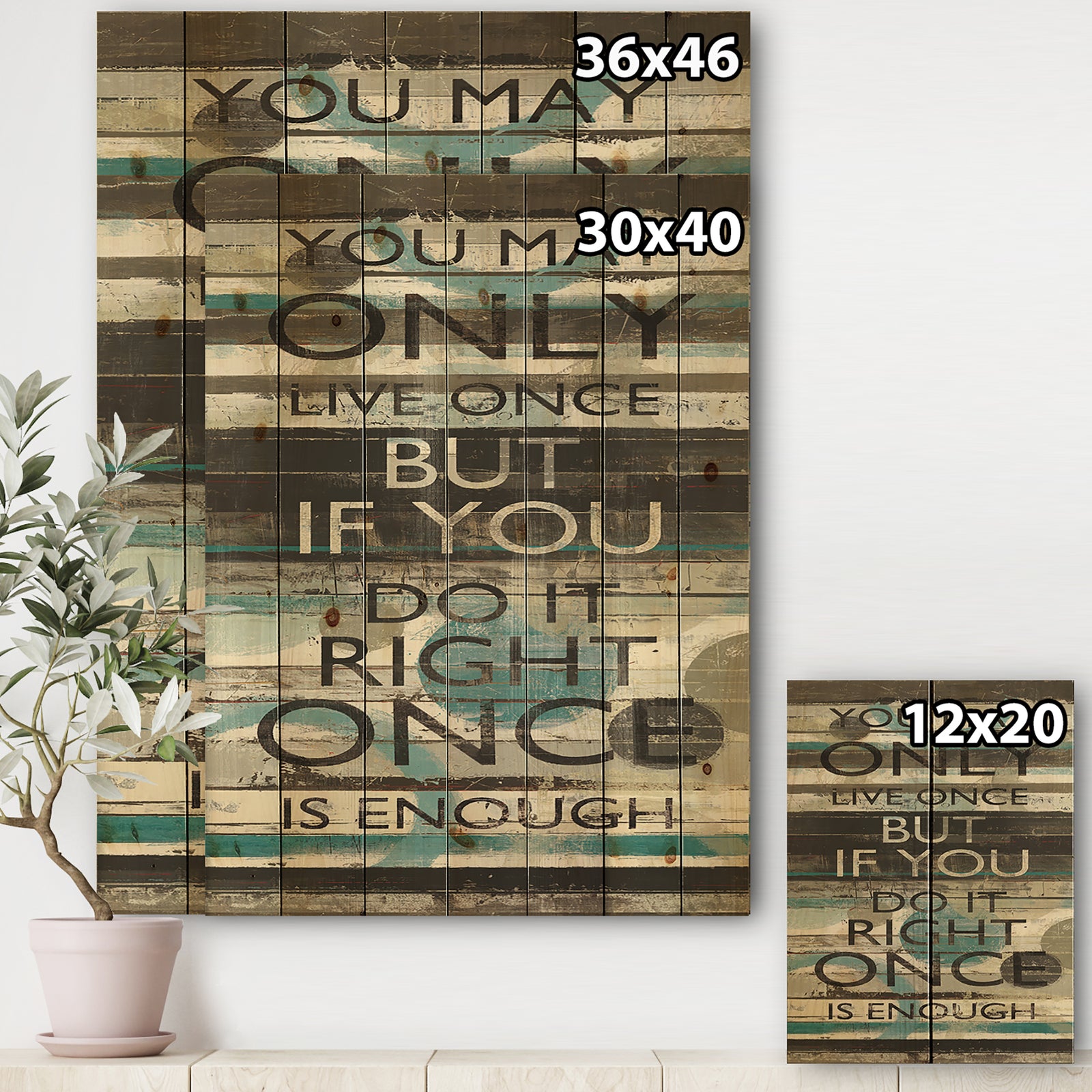 Blue Zephyr Quote I - Cottage Inspirational Print on Natural Pine Wood